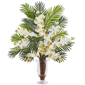 Phalaenopsis Orchid and Areca Palm Arrangement (size: 30")
