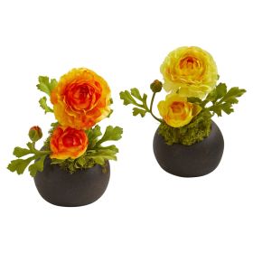 Ranunculus Artificial Arrangement (Set of 2) (size: 8")