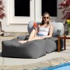 Jaxx Tybee Large Outdoor Lounge w/ Bolster & Ottoman
