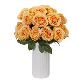 Rose Artificial Arrangement in White Vase (size: 14")