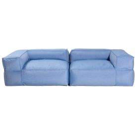 Baya Outdoor Modular Loveseat (Option: Luxurious Soft Seating for Poolside or Hospitality Ocean Blue)