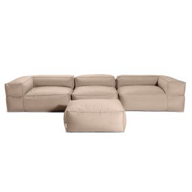 Baya 4 Piece Outdoor Sofa with Ottoman (Option: Luxurious European Style Soft Seating Petal)