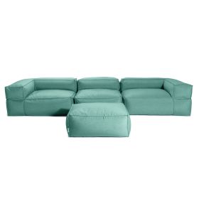 Baya 4 Piece Outdoor Sofa with Ottoman (Option: Luxurious European Style Soft Seating Breeze)