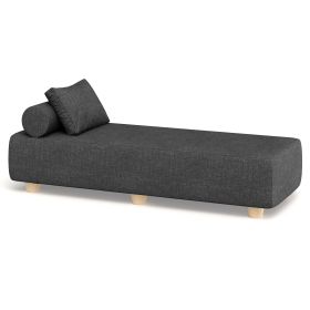 Jaxx Alvy Outdoor Sun Lounger – Luxurious Sunbed with Hevea Wood Feet (Option: Sunbrella Charcoal)