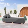 Jaxx Alvy Outdoor Sun Lounger – Luxurious Sunbed with Hevea Wood Feet
