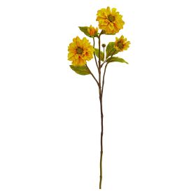 Zinnia Artificial Flower (Set of 6) (size: 30")