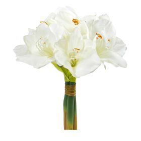Amaryllis Bouquet Artificial Flower (Set of 3 (size: 14")