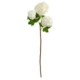 Snowball Hydrangea Artificial Flower (Set of 2) (size: 33")