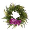 Assorted Fern and Phalaenopsis Orchid Artificial Wreath