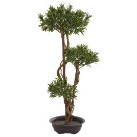 Bonsai Styled Podocarpus Artificial Tree (size: 46")
