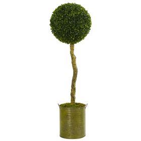 Boxwood Topiary Tree in Planter UV Res(Indoor/Outdoor) (size: 4')