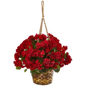 Geranium Hanging Basket UV Resistant (Indoor/Outdoor) (size: 19")