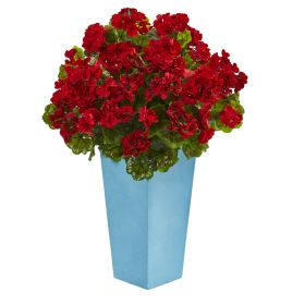 Geranium Plant in Planter UV Resistant (Indoor/Outdoor) (size: 30'')