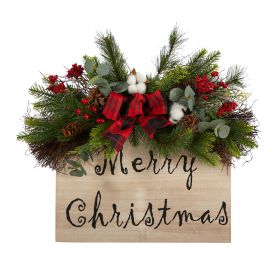 Holiday Merry Christmas Door Wall Hanger (size: 20")