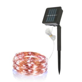 100 LEDs Solar String Lights Outdoor IP65 Waterproof Copper Wire String Lights Solar LED Fairy Lamps Wedding Party Festival (Option: Cool  GPCT1401)