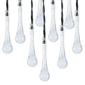 Outdoor Solar String Lights 21 Feet 30 LEDs Water Drop Solar Powered Lights Waterproof Solar Fairy Lights Decorative Solar Powered Lights for Home Pat (Option: Cold  GPCT2303)