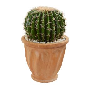 Cactus Artificial Plant in Terra Cotta Planter (size: 19")
