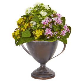 Kalanchoe Artificial Plant in Decorative Goblet (size: 13")