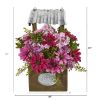 Mixed Daisy Artificial Plant in Tin Roof Planter