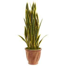 Sansevieria Artificial Plant in Terra Cotta Planter (size: 3')