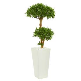 Bonsai Styled Podocarpus Artificial Tree in Planter (size: 50")
