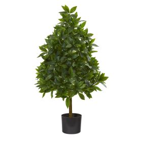 Sweet Bay Cone Topiary Artificial Tree (size: 3')