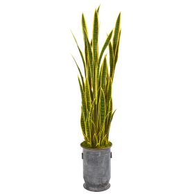 Sansevieria Artificial Plant in Decorative Planter (size: 64")