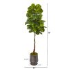 Fiddle Leaf Tree in Ribbed Metal Planter (Real Touch)