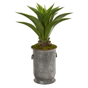 Agave Artificial Plant in Metal Planter (size: 39")