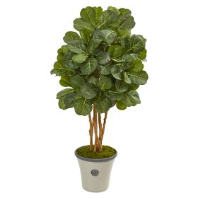 Fiddle Leaf Fig Artificial Tree in Decorative Planter (size: 57")