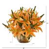 Lily Artificial Arrangement in Gold Vase