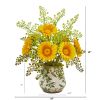 Gerber Daisy and Maiden Hair Arrangement in Vase