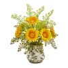 Gerber Daisy and Maiden Hair Arrangement in Vase