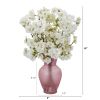 Cherry Blossom Arrangement in Rose Colo Red Vase