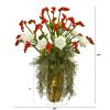 Rose Artificial Arrangement in Designer Gold Vase