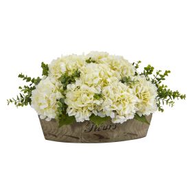 Hydrangea and Eucalyptus Artificial Arrangement (size: 17")