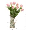 Tulip Artificial Arrangement in Floral Pitcher