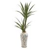 Double Yucca Artificial Plant in Designer Planter
