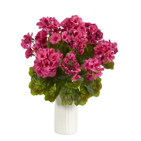 Geranium Plant in Planter UV Resistant (Indoor/Outdoor) (size: 18")