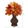 Autumn Maple Leaf Artificial Plant in Decorative Planter