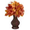 Autumn Maple Leaf Artificial Plant in Decorative Planter