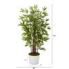 Bamboo Artificial Tree in White Tin Planter