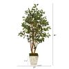 Ficus Artificial Tree in Country White Planter