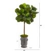Fiddle Leaf Tree in Vintage Metal Planter (Real Touch)