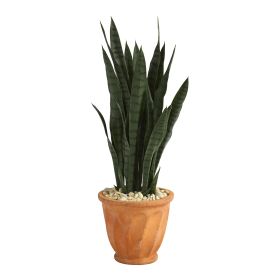Sansevieria Artificial Plant in Terra Cotta Planter (size: 32")