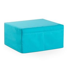 Jaxx Chastain 2 in 1 Convertible Outdoor Lounger & Ottoman (Option: Sunfield Aruba Blue)