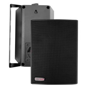 5 CORE Outdoor Speakers Stereo in Wall Speaker 2Pcs 100W Peak Passive Mount Wired Waterproof Patio House Garage Indoor Exterior Audio System Bocinas p (style: 20W Pair Black (Steel))