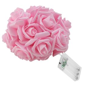 40 LEDs Rose Flower String Lights 10ft/3m Battery Operated Decorative Lights for Anniversary Valentine\'s Wedding Bedroom (Option: Pink  GPCT1978)